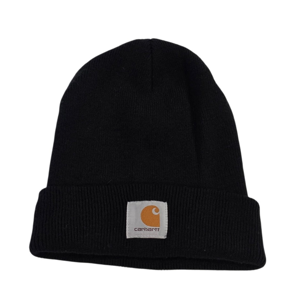 Carhartt Watch Beanie Hat Acrylic Foldable Cuff Knit Black One Size Outdoors